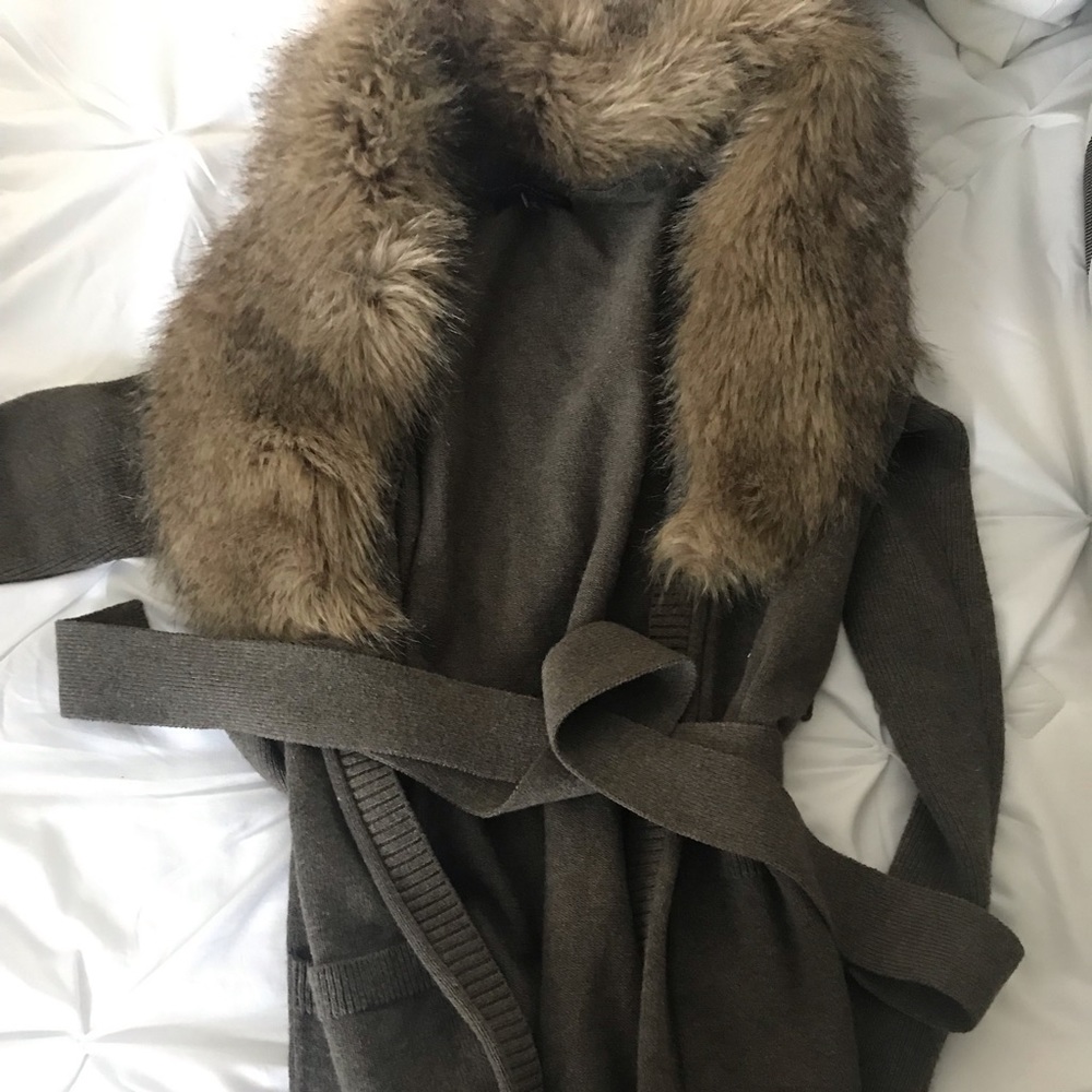 Banana Republic Faux Fur Cardigan